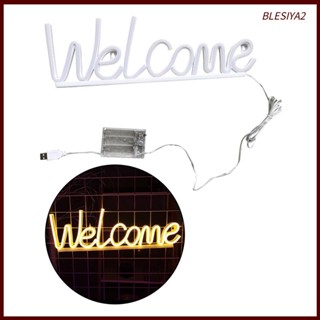 [Blesiya2] ป้ายไฟนีออน LED ลาย Welcome สําหรับตกแต่งผนังบ้าน บาร์ หน้าต่าง ร้านอาหาร