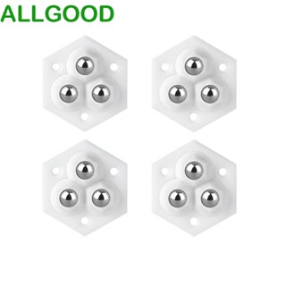 Allgoods รอกทั่วไป เคลื่อนย้ายได้ 360 องศา 4 ชิ้น° ล้อหมุนได้ 3 ลูกปัด 3 ลูกรอก ไม่ต้องเจาะรู พร้อมกล่องจัดเก็บ