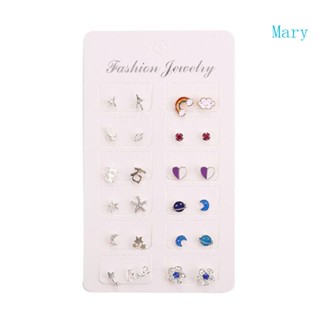 Mary Shinning มินิมอล หลายแบบ ต่างหู เรียบง่าย หลายสี ต่างหูสตั๊ด สําหรับผู้หญิง