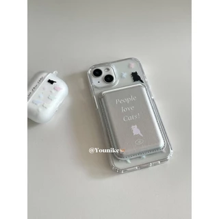 เกาหลี ins Niche น่ารักขี้เล่นน่ารักสัตว์เลี้ยงสีแมว 16pro Magnetic Wireless Charger เหมาะสําหรับ iphone13pro/14promax Apple 15/12/11 เคสโทรศัพท์ 16 เคสป้องกัน 17promax/AIR