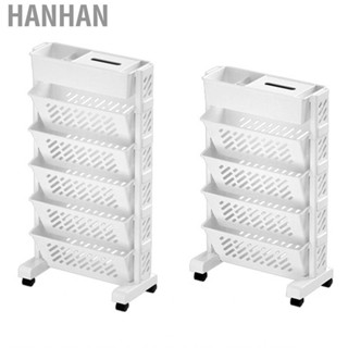 Hanhan Movable Book Rack Large  Bookshelf Storage Shelve Organizer File Bookcase With Drawer Student Office HT