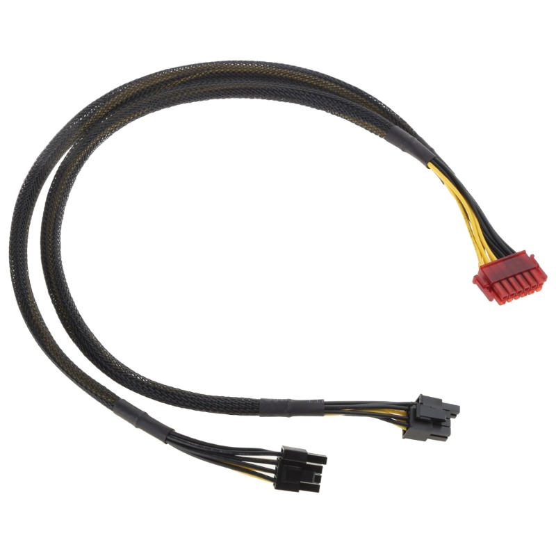 BTM กราฟิกการ์ดแหล่งจ่ายไฟ 12Pin ชาย 2X 8Pin 6+2 สายขยายชาย 12P ถึง 2x 6+2P Splitter Sleeved สาย