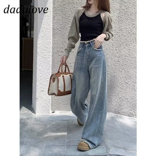 DaDulove💕 New American Ins High Street Retro Jeans Niche High Waist Raw Edge Wide Leg Pants plus Size Trousers