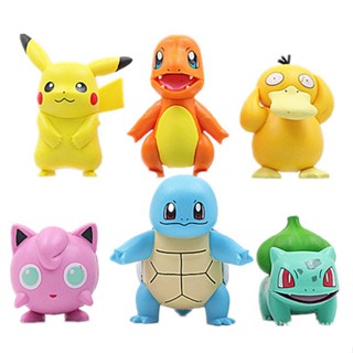 6pcs/set PVC Plastic Action Figures Toys for Pokemon Fans Kids Gift