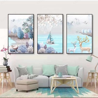 【สต็อกพร้อม】Minimalist Living Room Wall Art with Nordic Flair