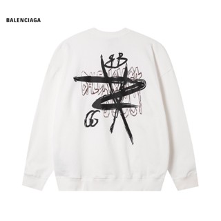 Balenciaga เสื้อกันหนาว พิมพ์ลายกราฟฟิติ ทรงหลวม โอเวอร์ไซซ์ สําหรับผู้ชาย