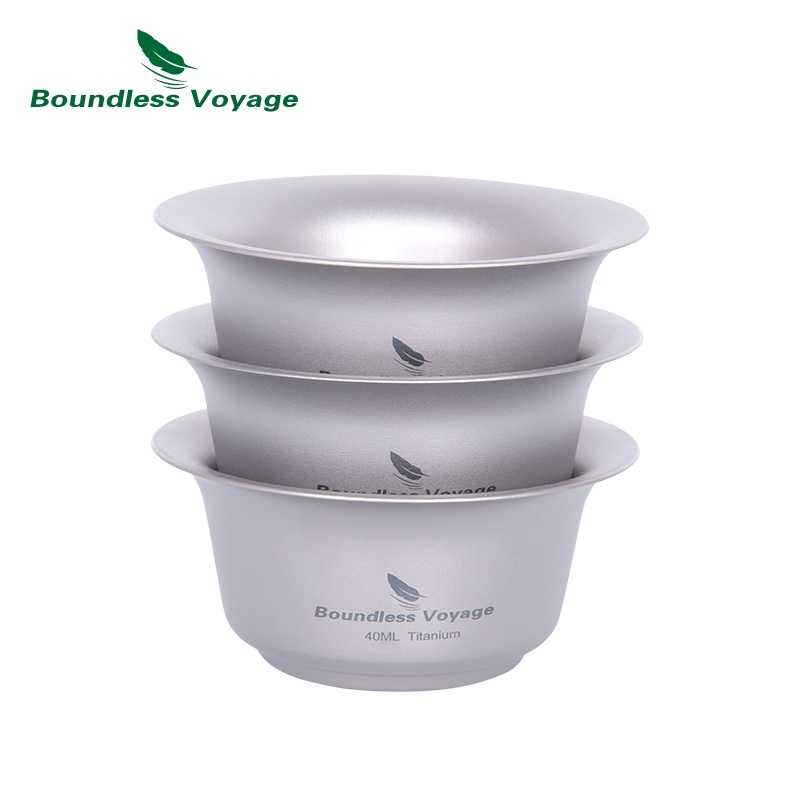 Boundless Voyage- 40ml ถ้วยชาสองชั้นไทเทเนียมมินิถ้วยน้ําชาถ้วยขายขนาดเล็ก