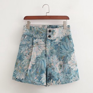 ขายส่ง Jacquard กางเกงขาสั้น เอวสูง ทรงหลวม 30002