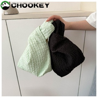 Chookey กระเป๋าถือ กระเป๋าช้อปปิ้ง ทรงโท้ท แบบพกพา สีพื้น สําหรับผู้หญิง