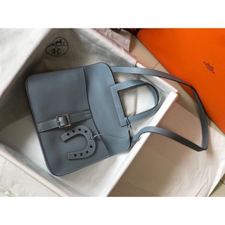 พรี ราคา10700 Hermes Halzan หนังแท้ กระเป๋าแฟชั่น กระเป๋าสะพาย30cm