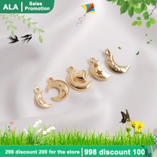 【❤️เครื่องประดับ DIY❤️】จี้ทองคํา 14K รูปดวงจันทร์ ดาว แฮนด์เมด สําหรับทําเครื่องประดับ ต่างหู สร้อยข้อมือ DIY【จี้ / ลูกปัดห้อย/จี้สร้อยคอ/จี้ทอง/จี้ห้อย】