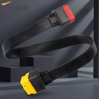 Tcuteit อะแดปเตอร์เชื่อมต่อขยาย OBD 2 60 ซม. สําหรับยานพาหนะ 16-Pin OBD2