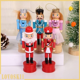 [Lovoski1] ของเล่นแครกเกอร์ไม้ งานฝีมือ สไตล์คลาสสิก สําหรับตกแต่งวันหยุด 5 ชิ้น