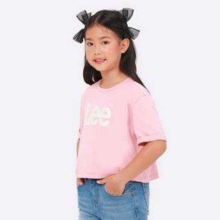 LEE KIDS เสื้อยืดแขนสั้นเด็กผู้หญิง ทรง CROP รุ่น LK SC23GTSSC02 สีชมพู