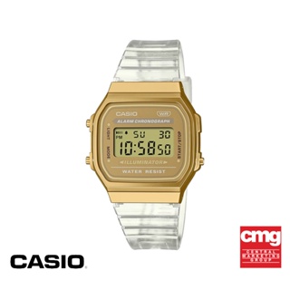 CASIO นาฬิกาข้อมือ CASIO รุ่น A168XESG-9ADF วัสดุเรซิ่น สีทอง