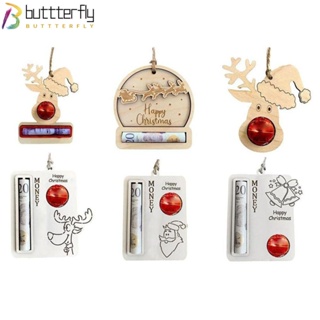 Buttterfly ที่วางเงินสดช็อคโกแลต แบบไม้ รูปกวางเรนเดียร์ สําหรับคริสต์มาส