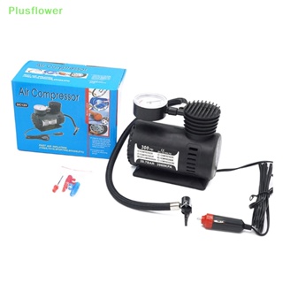 (Plusflower) ชุดปั๊มลมยางรถยนต์ แบบพกพา 12V 300psi 15LPM