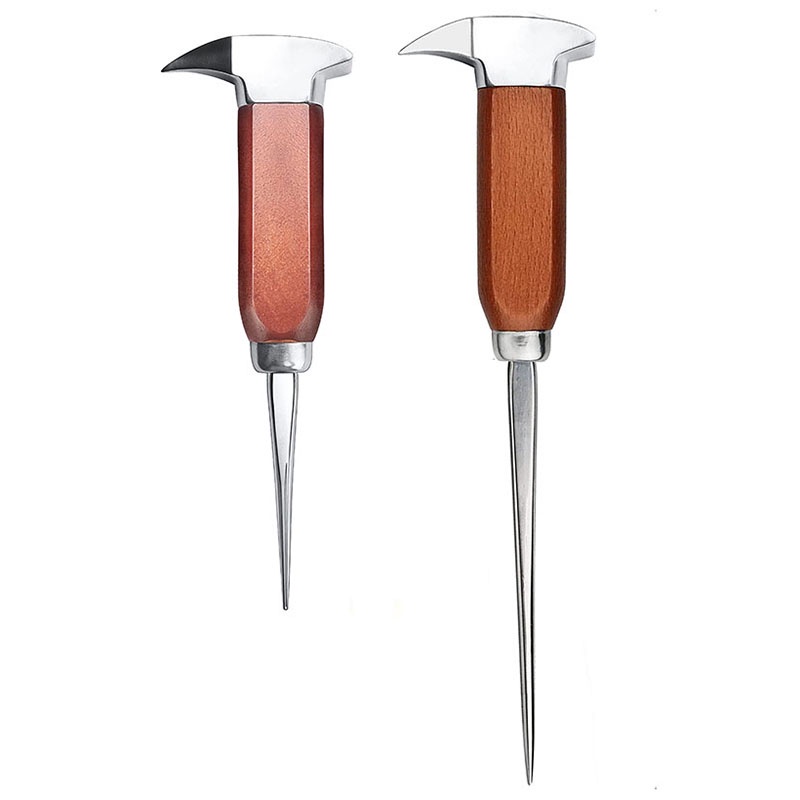 Ice Pick - Stainless Steel Ice Chipper with Wood Handle, Japanese Style Ice Crusher ideal for Bars, 