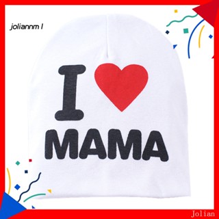 [JM] หมวกบีนนี่ ยืดหยุ่น พิมพ์ลายตัวอักษร I Love Mama Papa สําหรับเด็กผู้ชาย และเด็กผู้หญิง