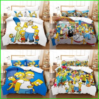 Yb2 The Simpsons 3in1 ชุดเครื่องนอน ผ้าปูที่นอน ผ้าห่ม ผ้านวม ซักทําความสะอาดได้ ใส่สบาย สําหรับบ้าน BY2