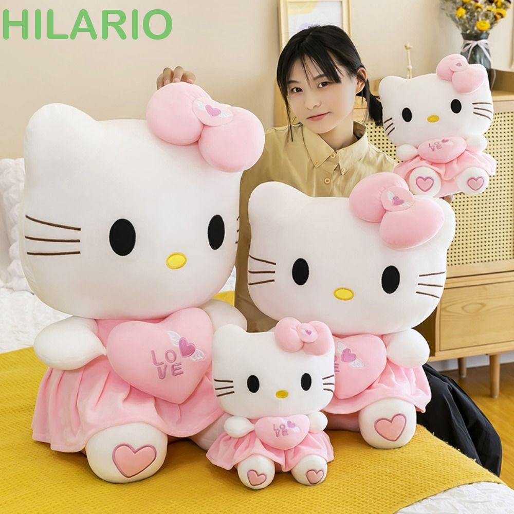 Hilario Kt ตุ๊กตาฟิกเกอร์ รูปการ์ตูนคิตตี้ แบบนิ่ม ขนาด 25 ซม. 30 ซม. 40 ซม. สีชมพู สําหรับตกแต่งบ้าน