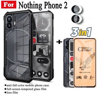 Nothing Phong 2 5G เคสโทรศัพท์ กันกระแทก สําหรับ Nothing phone (2) 5G ฟิล์มฝ้าเซรามิค และฟิล์มเลนส์กล้อง