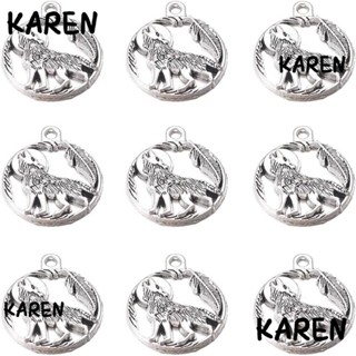 Karen สร้อยข้อเท้า จี้รูปหมาป่า โลหะผสมเงิน โบราณ 0.99*0.82 นิ้ว 70 ชิ้น