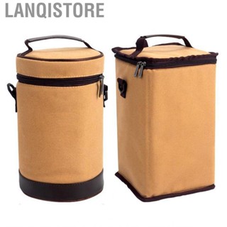 Lanqistore Camping Lamp Bag  Side Webbing Upper Mesh Pocket Design Canvas Light Storage Removable Shoulder Strap for