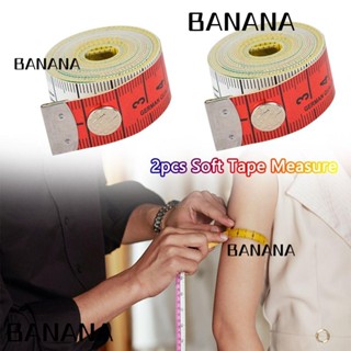 Banana1 เทปวัด แบบนิ่ม แบบพกพา พร้อมสแน็ป สําหรับช่างตัดเสื้อ 2 ชิ้น