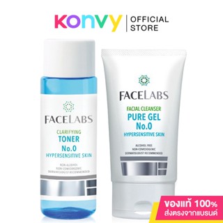 Facelabs Set 2 Items Facial Cleanser Pure Gel No.0 50ml + Clarifying Toner No.0 100ml.