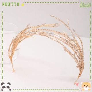 Nextth ที่คาดผมเจ้าสาว เครื่องประดับผม เจ้าสาว เครื่องประดับผม พลอยเทียม สไตล์บาร็อค