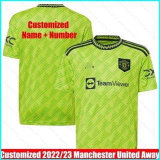 เสื้อกีฬาแขนสั้น ลายการ์ตูนฟุตบอล Manchester Third Away Jersey 22-23 สําหรับผู้ชาย