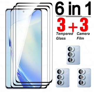 6in1 กระจกนิรภัยกันรอยหน้าจอ 3D กันกล้อง ทรงโค้ง สําหรับ Vivo V27 Pro 5G VivoV27 VivoV27Pro V27Pro V 27