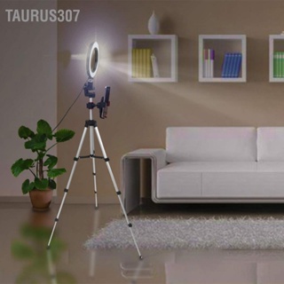 Taurus307 6 นิ้วหรี่แสงได้ LED Video Ring Light กล้องชุดโคมไฟพร้อมขาตั้งผู้ถือโทรศัพท์มือถือพอร์ต USB