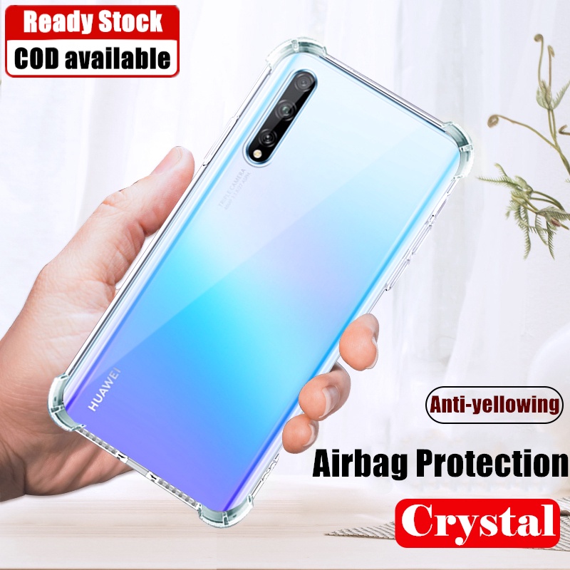 Crystal ClearFor Huawei Y8P AQM-LX1 ยางนุ่มเจล Jelly Case โปร่งใสทหารเกรด Anti-Scratch ทนปกหลังผิว