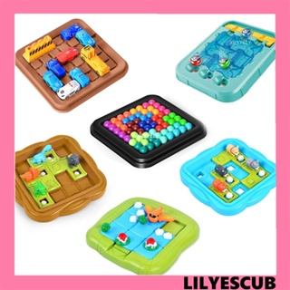 Lilyescub เกมกระดานปริศนา 3D พลาสติก ปฏิสัมพันธ์ เกมกล่องปริศนา เกมท่องเที่ยว บอร์ดลูกปัด อัจฉริยะ สําหรับแม่ และลูก ของขวัญ