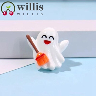 Willis แผ่นเรซิ่น รูปการ์ตูนผี ขนาดเล็ก อเนกประสงค์ DIY สําหรับตกแต่งโทรศัพท์มือถือ 10 ชิ้น