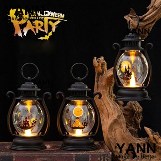 Yann1 โคมไฟ LED รูปฟักทองผี สไตล์เรโทร สําหรับแขวนตกแต่งบ้าน ปาร์ตี้ฮาโลวีน