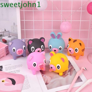 Sweetjohn ของเล่นบีบสกุชชี่ รูปสัตว์น่ารัก ยืดหยุ่น คลายเครียด สําหรับเด็ก