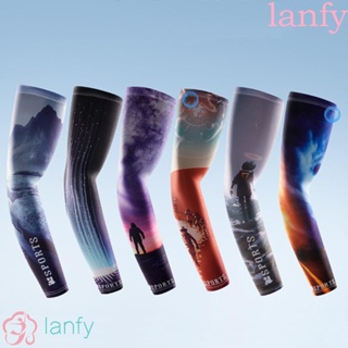 Lanfy ปลอกแขน ผ้าเรยอน ระบายความร้อน ป้องกันรังสียูวี สําหรับขี่รถจักรยาน หน้าร้อน