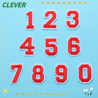 Clever แผ่นแพทช์ตัวเลขเหล็ก 4.5 ซม. มีกาวในตัว สีแดง สําหรับซ่อมแซมเสื้อผ้า 40 ชิ้น