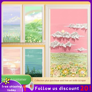 Se7ven✨Oil painting door stickers custom stickers waterproof wood door decoration bedroom dormitory door stickers self-adhesive thickened personalized creative refrigerator sticker