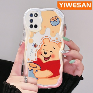 เคสโทรศัพท์มือถือแบบนิ่ม ใส กันกระแทก ลายการ์ตูนหมีน้ําผึ้ง สีครีม สําหรับ OPPO A52 A92 A72 4G