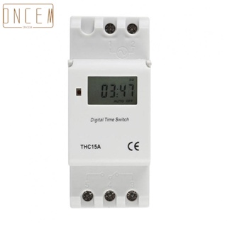 【ONCEMOREAGAIN】1PCS Digital LCD DIN Programmable Track Timer AC220V 16A Time Relay Switch