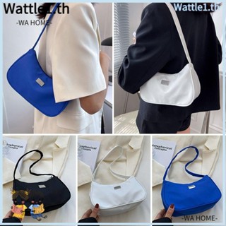 Wttle กระเป๋าสะพายไหล่ กระเป๋าถือ สีพื้น สไตล์เรโทร สําหรับผู้หญิง