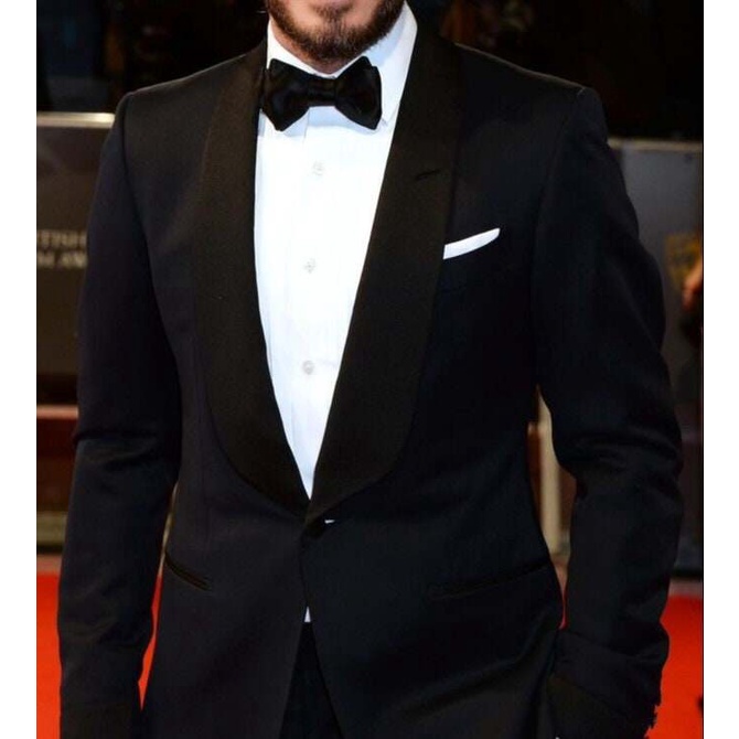 TUXEDO FOR MEN - Men Black Two Piece Suit - Wedding Attire Peak Lapels Tux Formal Wear - Stylish Bla