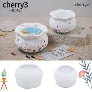 Cherry3 แม่พิมพ์ซิลิโคนเรซิ่น อีพ็อกซี่ รูปโหลใส่เทียน กระถางดอกไม้ สําหรับตกแต่งบ้าน DIY