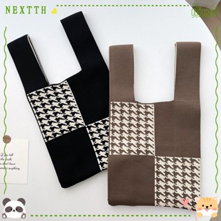 Nextth กระเป๋าถือ กระเป๋าสะพายไหล่ ผ้าถัก ทรงโท้ท ขนาด 20*35 ซม. สําหรับผู้หญิง