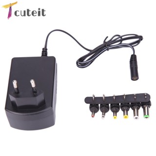 Tcuteit อะแดปเตอร์แปลงไฟ 3.0A AC DC 6 ปลั๊ก 12V EU