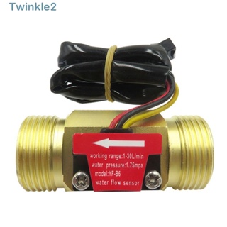 Twinkle เครื่องวัดการไหลของน้ํา ทองเหลือง 0-2A 0-220V(AC หรือ DC) 1-30 ลิตร ต่อนาที G3/4 นิ้ว